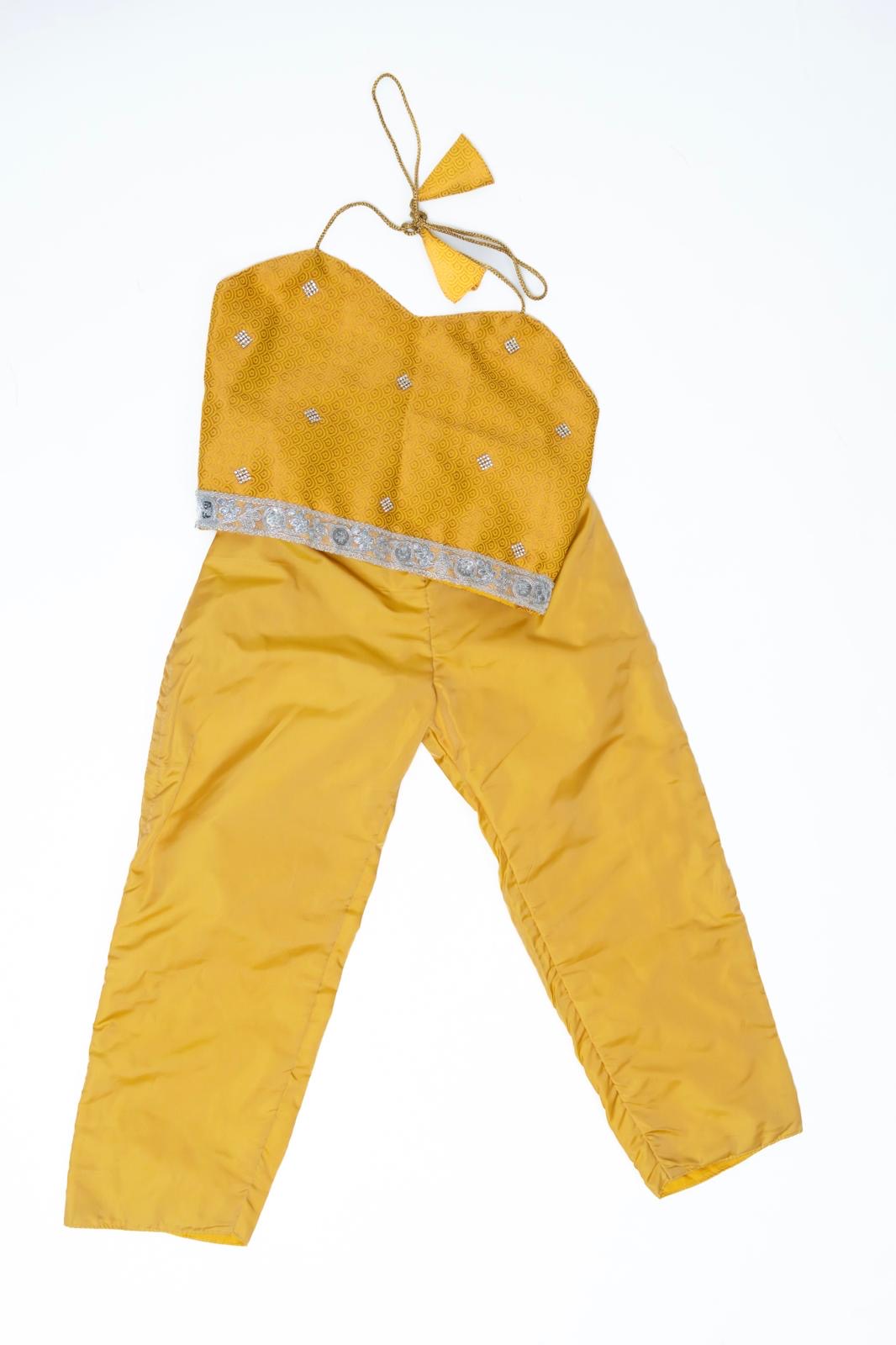 Yellow 2 Piece Pant set with Halter top