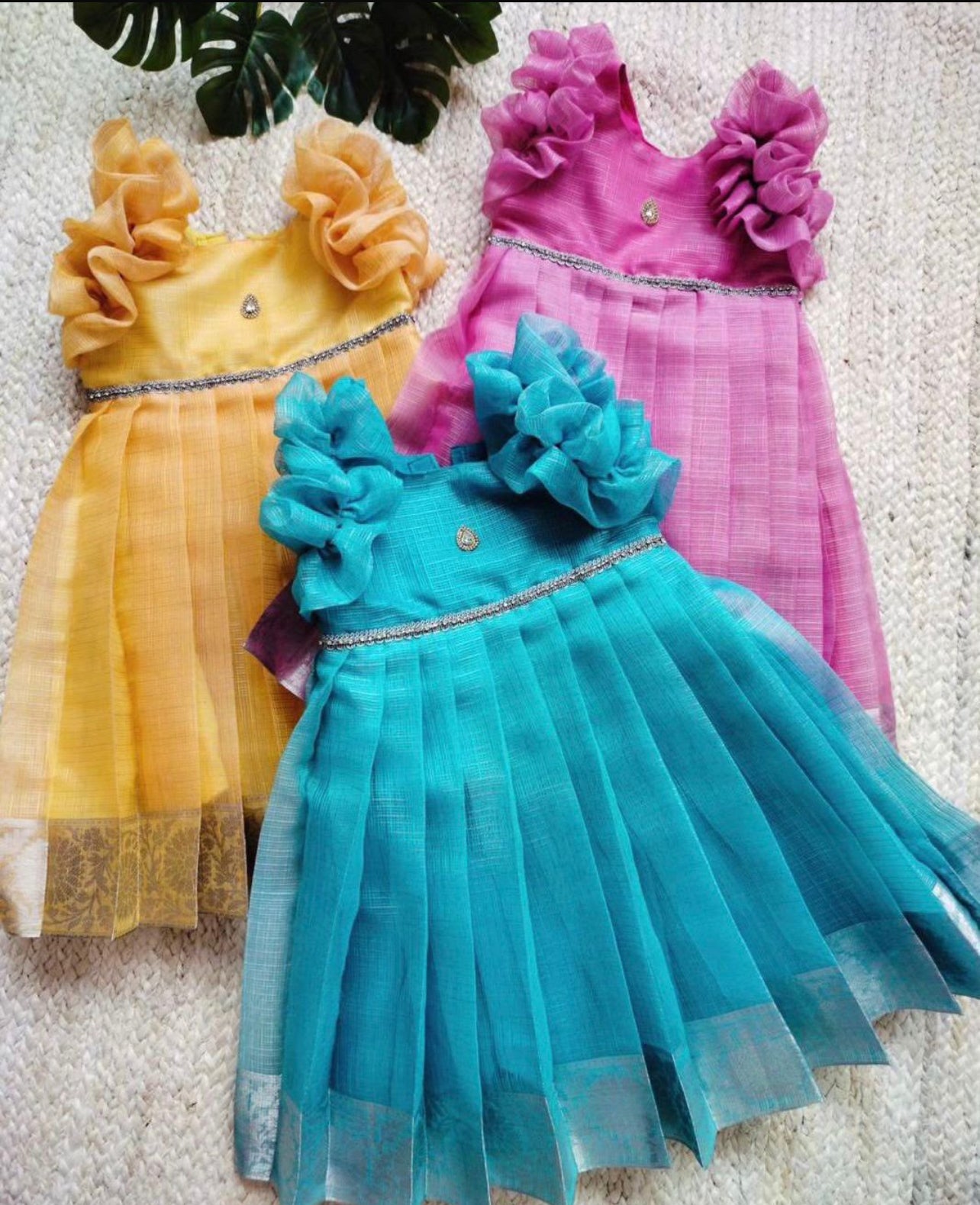 Ruffled Sleeve Frocks in vibrant colours