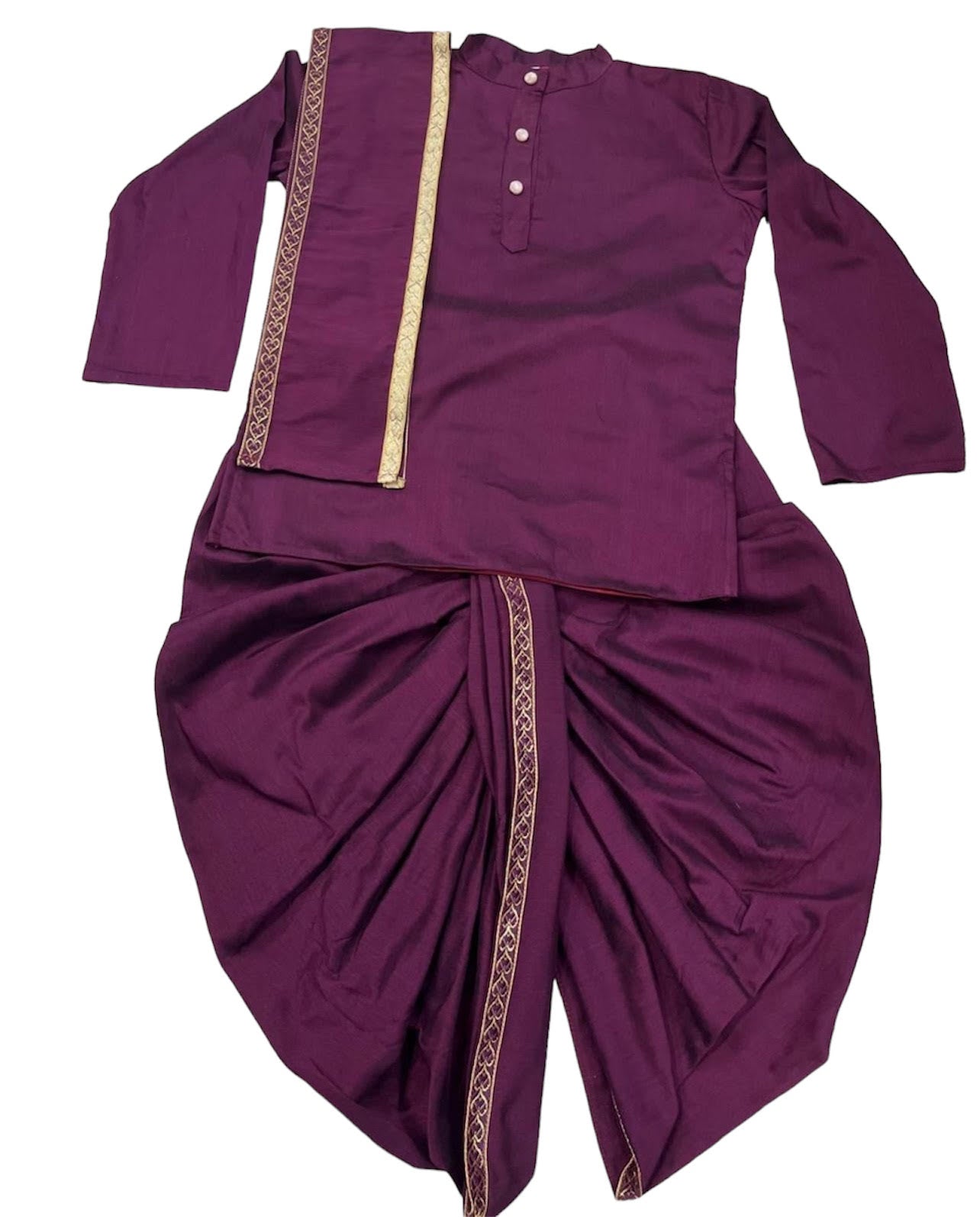 Purple Dhoti Set for Boys