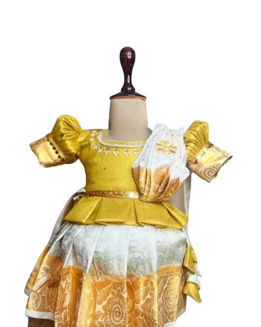 Premium Gold and White Set with elegant dupatta